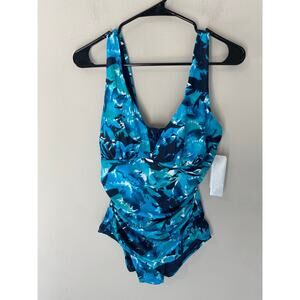 New 32 Cool Navy Island FLW One Piece Swimsuit Size Medium